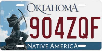 OK license plate 904ZQF
