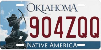 OK license plate 904ZQQ