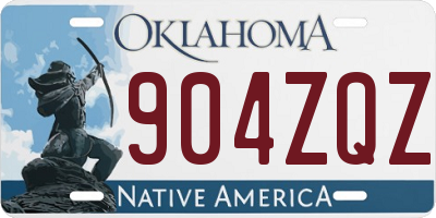 OK license plate 904ZQZ