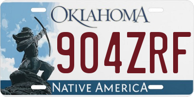 OK license plate 904ZRF