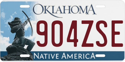 OK license plate 904ZSE