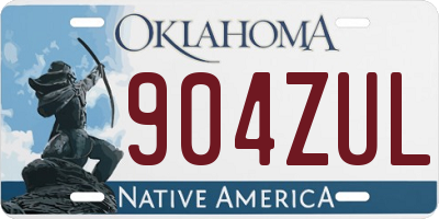 OK license plate 904ZUL