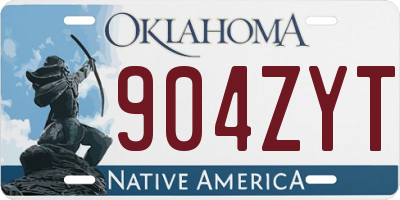 OK license plate 904ZYT