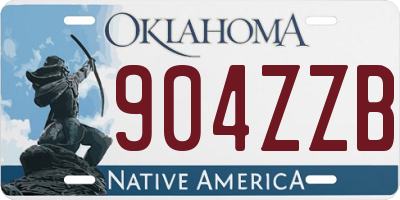 OK license plate 904ZZB