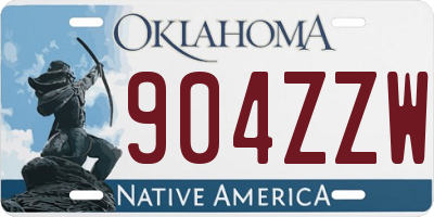 OK license plate 904ZZW