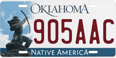 OK license plate 905AAC