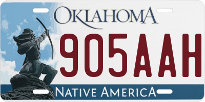 OK license plate 905AAH