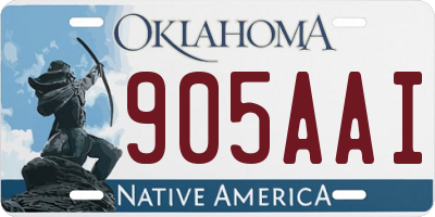 OK license plate 905AAI