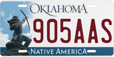 OK license plate 905AAS