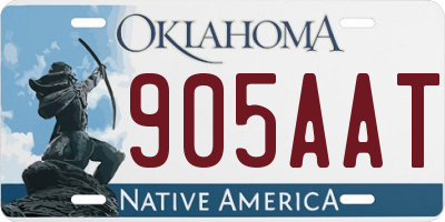 OK license plate 905AAT