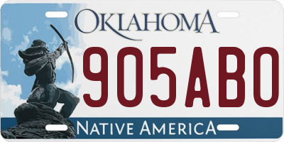 OK license plate 905ABO