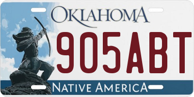 OK license plate 905ABT