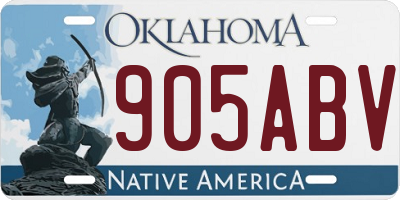 OK license plate 905ABV