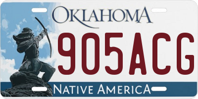 OK license plate 905ACG