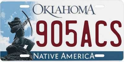 OK license plate 905ACS