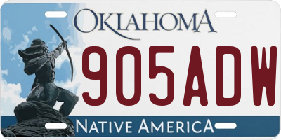 OK license plate 905ADW