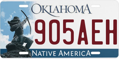 OK license plate 905AEH