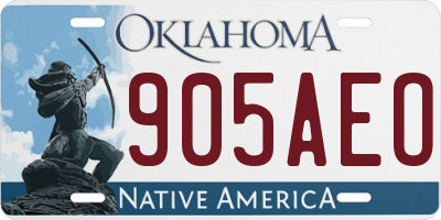 OK license plate 905AEO