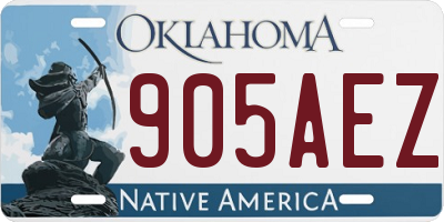 OK license plate 905AEZ