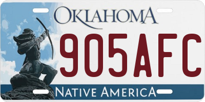 OK license plate 905AFC