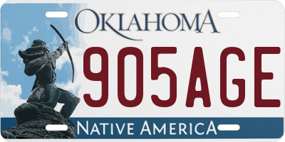OK license plate 905AGE