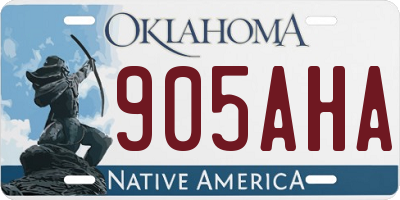 OK license plate 905AHA