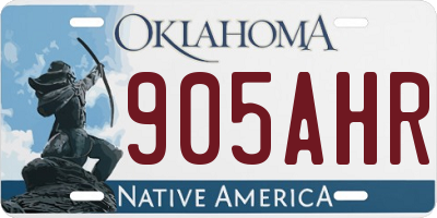 OK license plate 905AHR