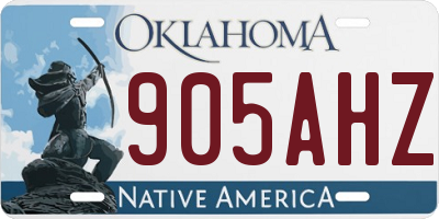 OK license plate 905AHZ