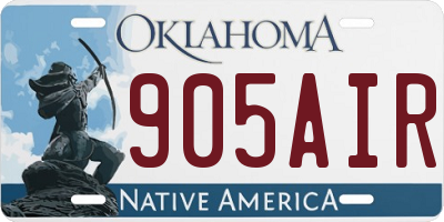 OK license plate 905AIR