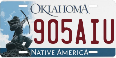 OK license plate 905AIU