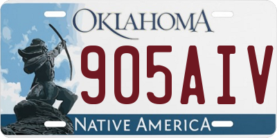 OK license plate 905AIV