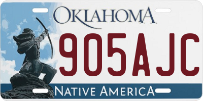 OK license plate 905AJC