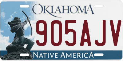 OK license plate 905AJV