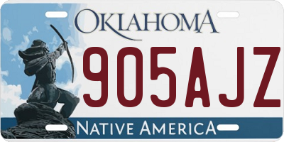 OK license plate 905AJZ