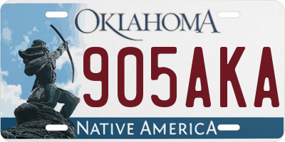OK license plate 905AKA