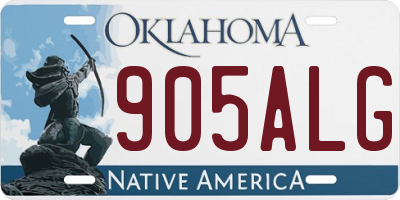 OK license plate 905ALG