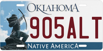 OK license plate 905ALT