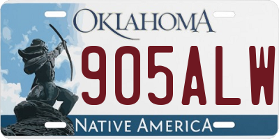 OK license plate 905ALW