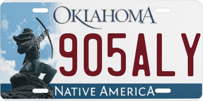 OK license plate 905ALY