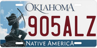 OK license plate 905ALZ