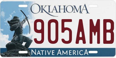 OK license plate 905AMB