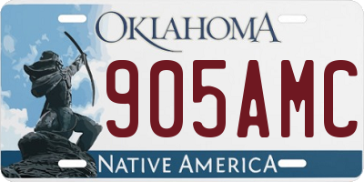 OK license plate 905AMC