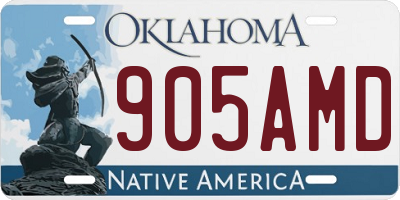 OK license plate 905AMD