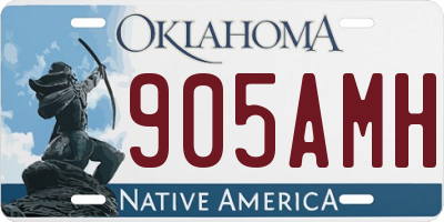 OK license plate 905AMH