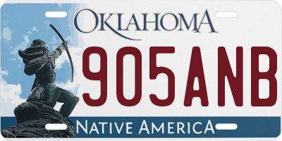 OK license plate 905ANB