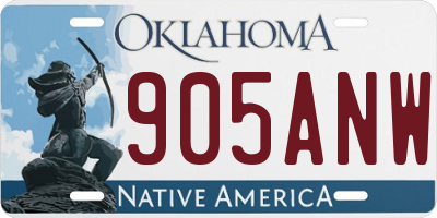 OK license plate 905ANW