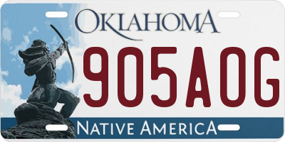 OK license plate 905AOG