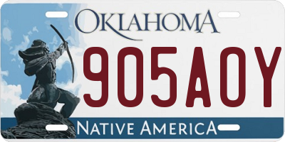 OK license plate 905AOY