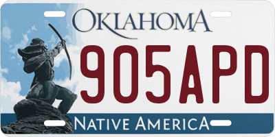 OK license plate 905APD