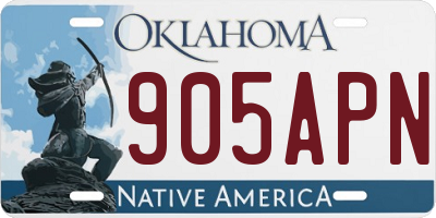 OK license plate 905APN